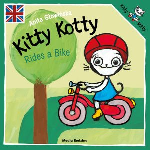 Kitty Kotty rides a bike