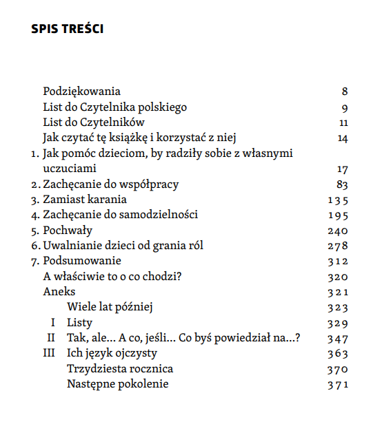 Jak mówić, żeby dzieci nas słuchały - spis treści